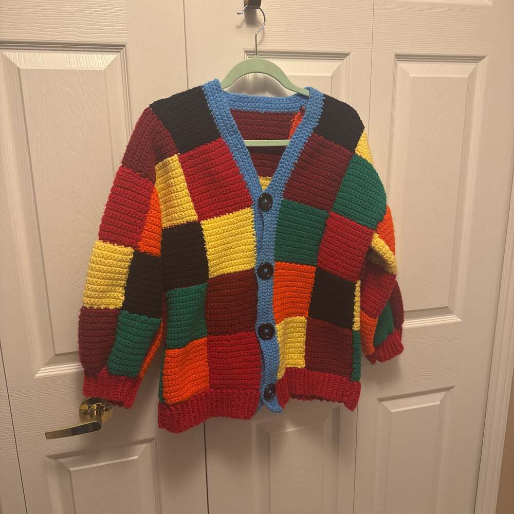 Harry Styles Crochet Patchwork Cardigan | Handmade Multicolor